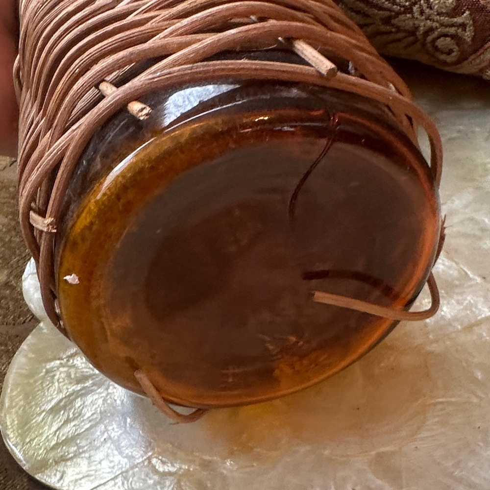 Woven Rattan/ Wicker Wrapped Glass Vintage Bottles great decor - Picture 6 of 11